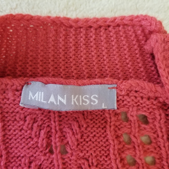 Milan Kiss Open Stich Cardigan Women Size L - Picture 5 of 15